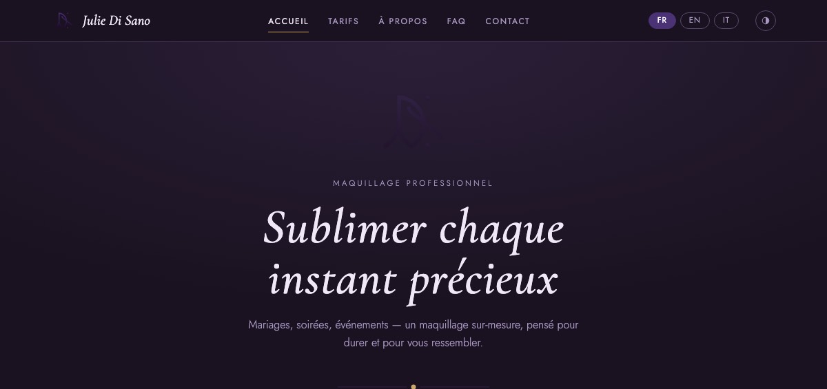 Aperçu du site juliedisano.ch