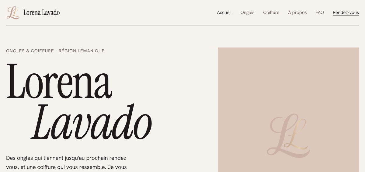 Aperçu du site lorenalavado.ch